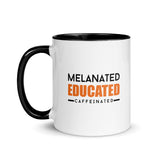 Melanated Educated Cafeinated Accent Color Mug