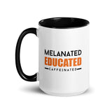 Melanated Educated Cafeinated Accent Color Mug