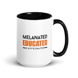 Melanated Educated Cafeinated Accent Color Mug