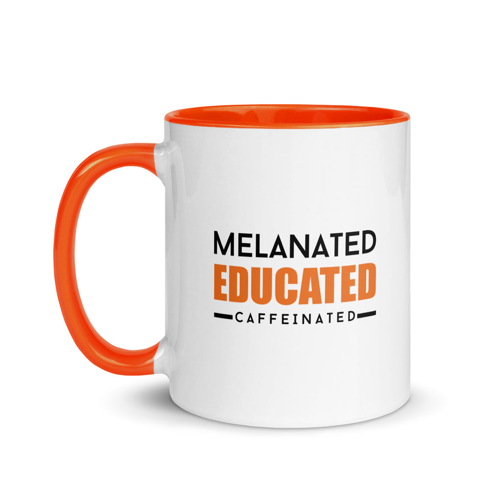 Melanated Educated Cafeinated Accent Color Mug
