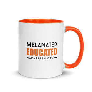Melanated Educated Cafeinated Accent Color Mug